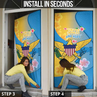 US Virgin Islands Door Cover Coat of Arms Plumeria Curve Style - Wonder Print Shop