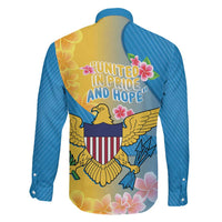 US Virgin Islands Family Matching Off Shoulder Maxi Dress and Hawaiian Shirt Coat of Arms Plumeria Curve Style - Wonder Print Shop