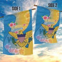 US Virgin Islands Garden Flag Coat of Arms Plumeria Curve Style - Wonder Print Shop