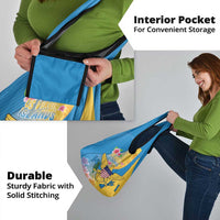 US Virgin Islands Grocery Bag Coat of Arms Plumeria Curve Style - Wonder Print Shop