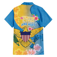 US Virgin Islands Hawaiian Shirt Coat of Arms Plumeria Curve Style - Wonder Print Shop