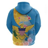 US Virgin Islands Hoodie Coat of Arms Plumeria Curve Style - Wonder Print Shop