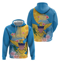 US Virgin Islands Hoodie Coat of Arms Plumeria Curve Style - Wonder Print Shop