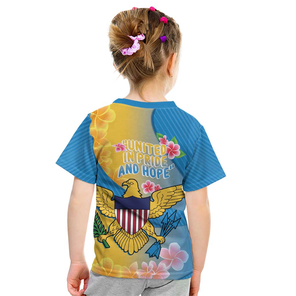 US Virgin Islands Kid T Shirt Coat of Arms Plumeria Curve Style - Wonder Print Shop