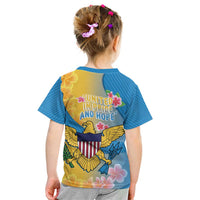 US Virgin Islands Kid T Shirt Coat of Arms Plumeria Curve Style - Wonder Print Shop