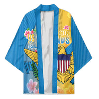 US Virgin Islands Kimono Coat of Arms Plumeria Curve Style - Wonder Print Shop