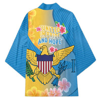 US Virgin Islands Kimono Coat of Arms Plumeria Curve Style - Wonder Print Shop