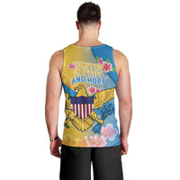 US Virgin Islands Men Tank Top Coat of Arms Plumeria Curve Style - Wonder Print Shop