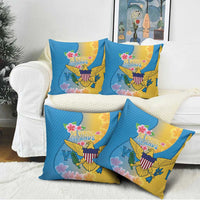 US Virgin Islands Pillow Cover Coat of Arms Plumeria Curve Style - Wonder Print Shop