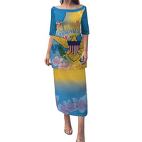 US Virgin Islands Puletasi Coat of Arms Plumeria Curve Style - Wonder Print Shop