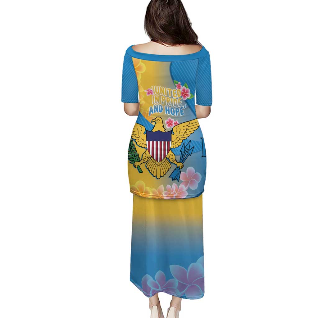 US Virgin Islands Puletasi Coat of Arms Plumeria Curve Style - Wonder Print Shop