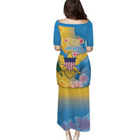 US Virgin Islands Puletasi Coat of Arms Plumeria Curve Style - Wonder Print Shop