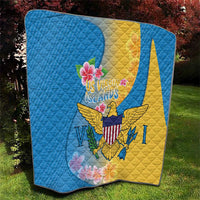 US Virgin Islands Quilt Coat of Arms Plumeria Curve Style - Wonder Print Shop