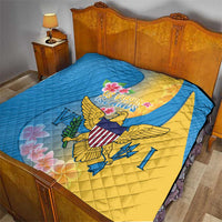 US Virgin Islands Quilt Coat of Arms Plumeria Curve Style - Wonder Print Shop