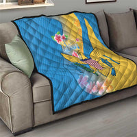US Virgin Islands Quilt Coat of Arms Plumeria Curve Style - Wonder Print Shop