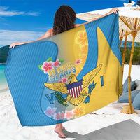 US Virgin Islands Sarong Coat of Arms Plumeria Curve Style - Wonder Print Shop