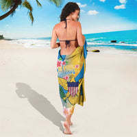 US Virgin Islands Sarong Coat of Arms Plumeria Curve Style - Wonder Print Shop