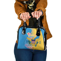 US Virgin Islands Shoulder Handbag Coat of Arms Plumeria Curve Style - Wonder Print Shop