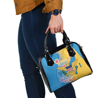 US Virgin Islands Shoulder Handbag Coat of Arms Plumeria Curve Style - Wonder Print Shop