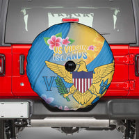 US Virgin Islands Spare Tire Cover Coat of Arms Plumeria Curve Style - Wonder Print Shop
