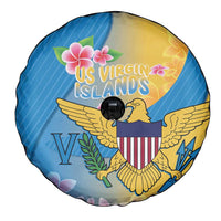 US Virgin Islands Spare Tire Cover Coat of Arms Plumeria Curve Style - Wonder Print Shop
