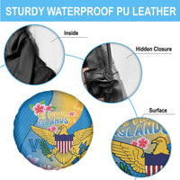 US Virgin Islands Spare Tire Cover Coat of Arms Plumeria Curve Style - Wonder Print Shop