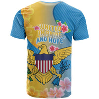 US Virgin Islands T Shirt Coat of Arms Plumeria Curve Style - Wonder Print Shop