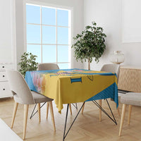 US Virgin Islands Tablecloth Coat of Arms Plumeria Curve Style - Wonder Print Shop
