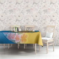 US Virgin Islands Tablecloth Coat of Arms Plumeria Curve Style - Wonder Print Shop