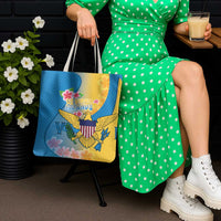 US Virgin Islands Tote Bag Coat of Arms Plumeria Curve Style - Wonder Print Shop