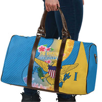 US Virgin Islands Travel Bag Coat of Arms Plumeria Curve Style - Wonder Print Shop