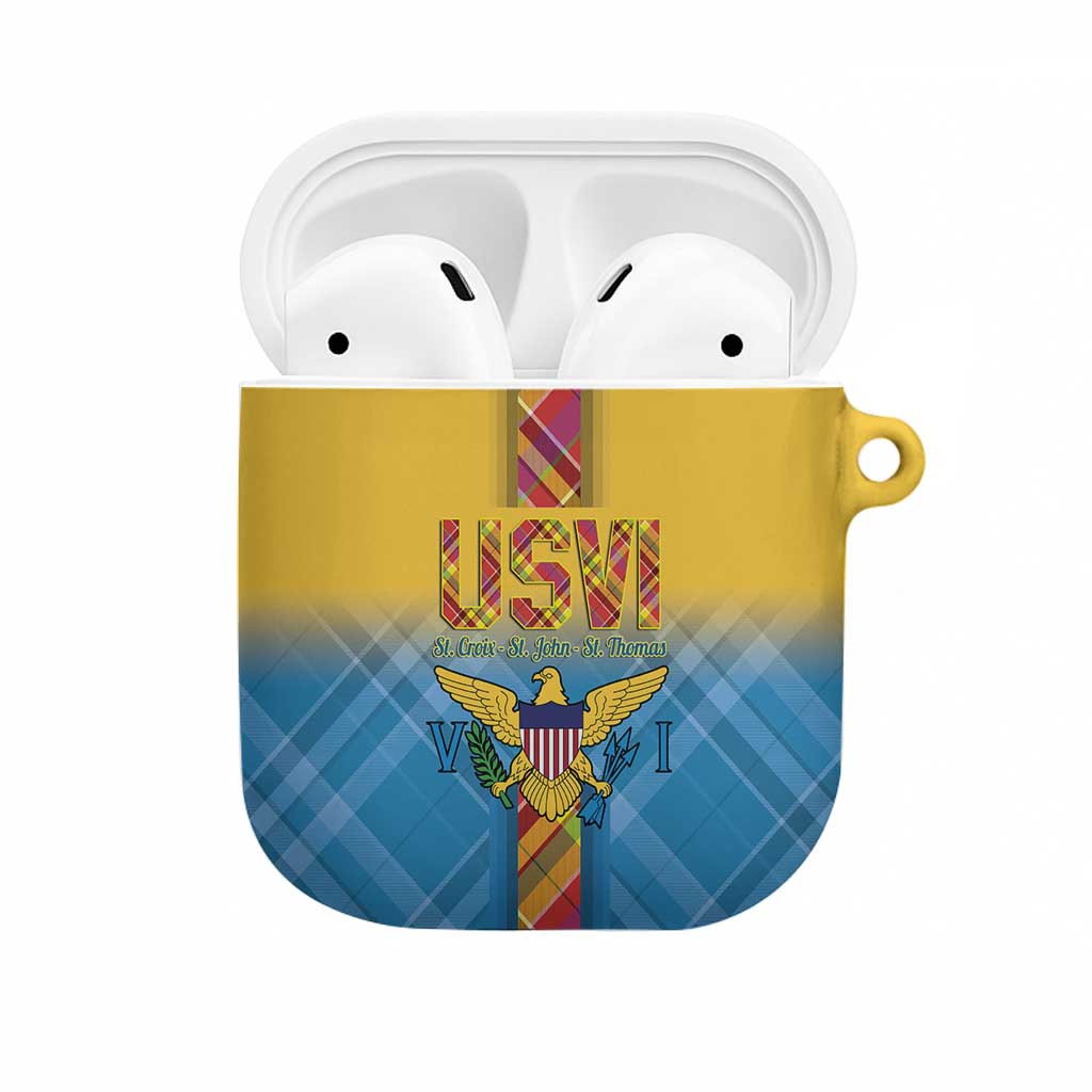 US Virgin Islands AirPods Case Madras Pattern Gradient Style - Wonder Print Shop