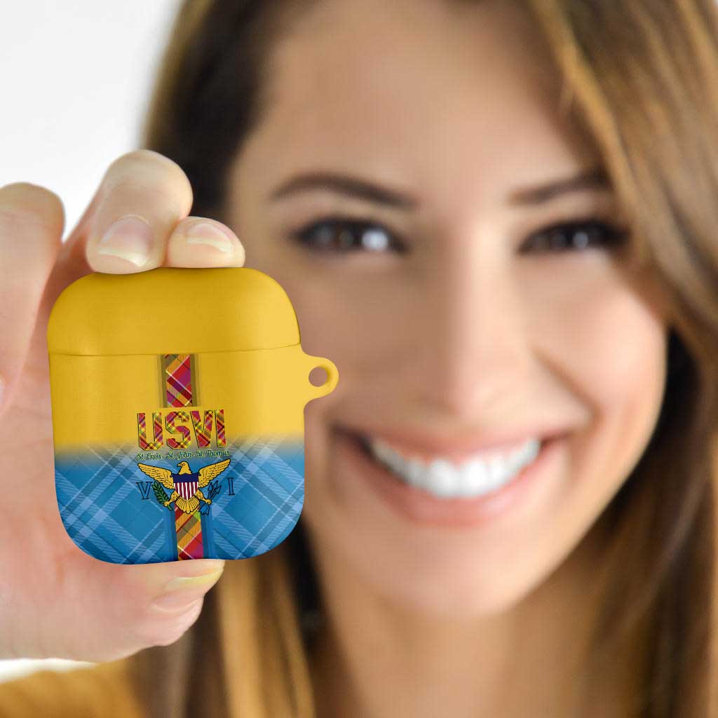 US Virgin Islands AirPods Case Madras Pattern Gradient Style - Wonder Print Shop