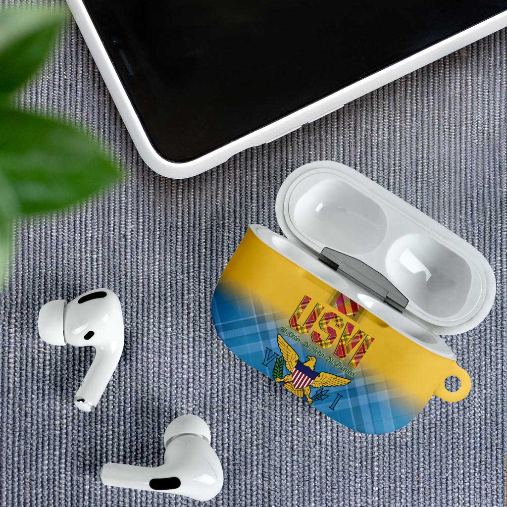 US Virgin Islands AirPods Case Madras Pattern Gradient Style - Wonder Print Shop