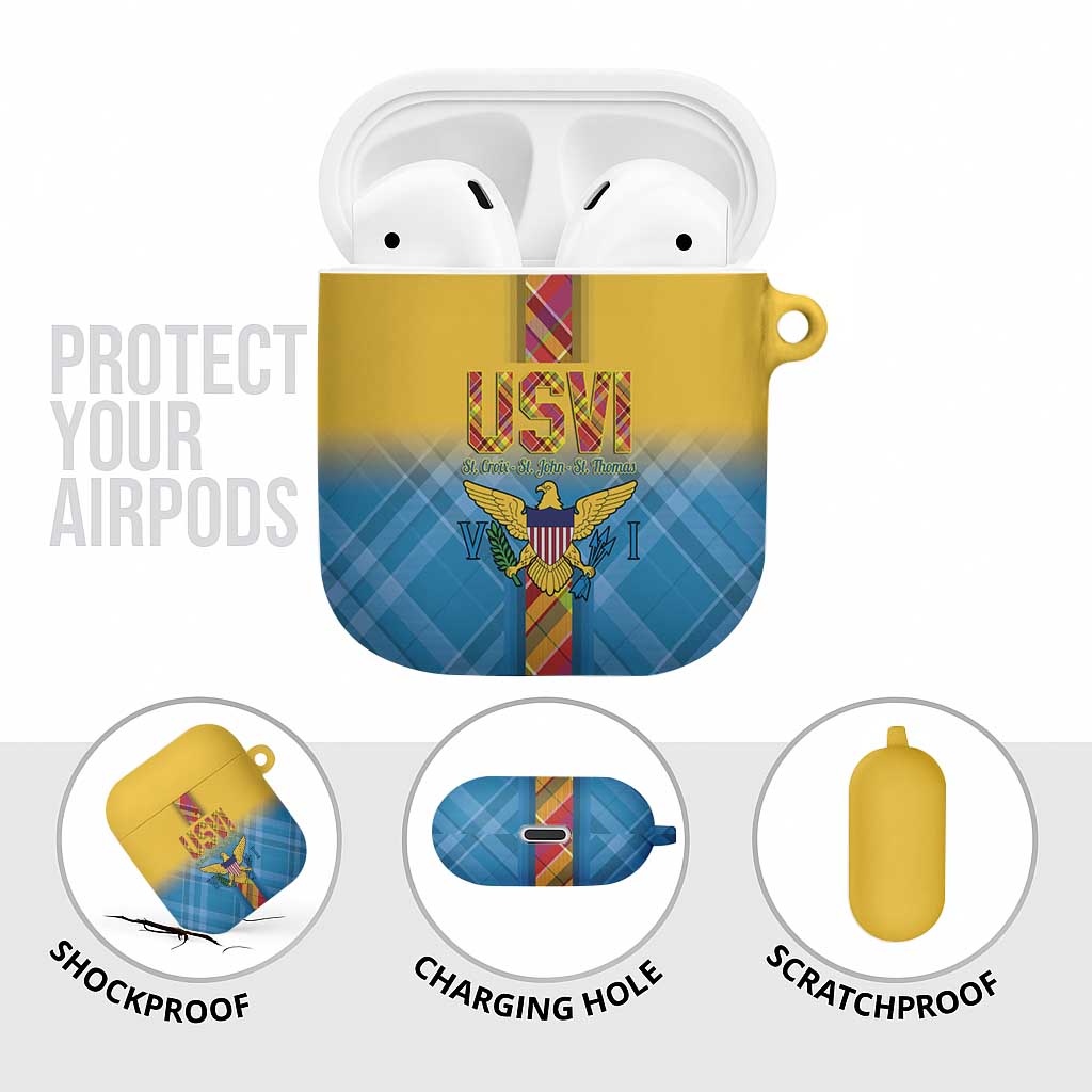 US Virgin Islands AirPods Case Madras Pattern Gradient Style - Wonder Print Shop