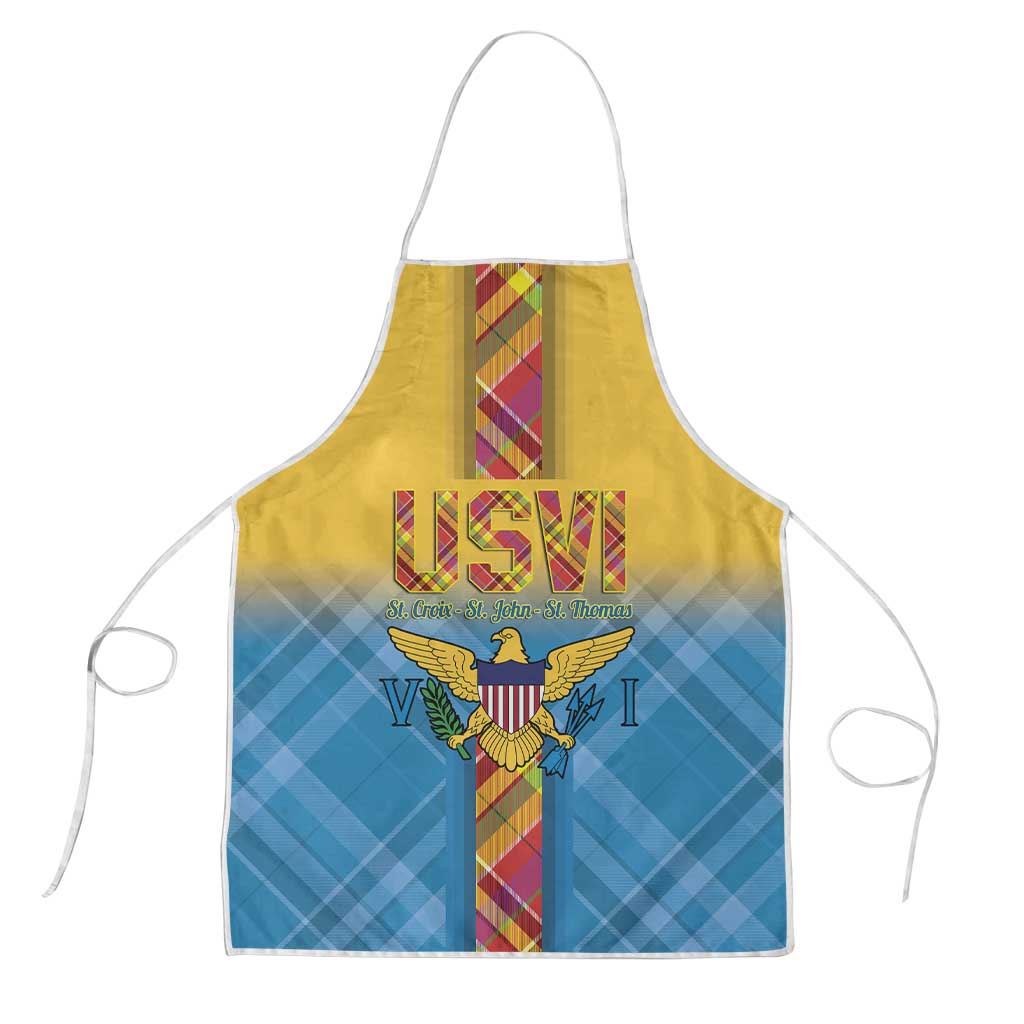 US Virgin Islands Apron Madras Pattern Gradient Style - Wonder Print Shop