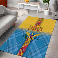 US Virgin Islands Area Rug Madras Pattern Gradient Style - Wonder Print Shop