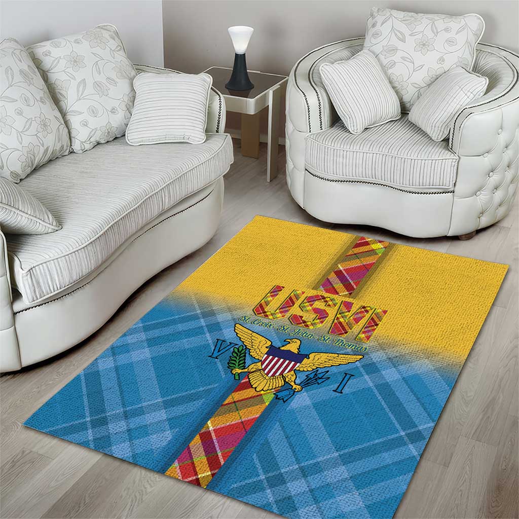 US Virgin Islands Area Rug Madras Pattern Gradient Style - Wonder Print Shop