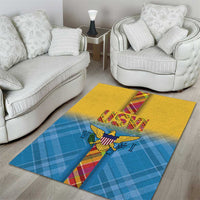 US Virgin Islands Area Rug Madras Pattern Gradient Style - Wonder Print Shop