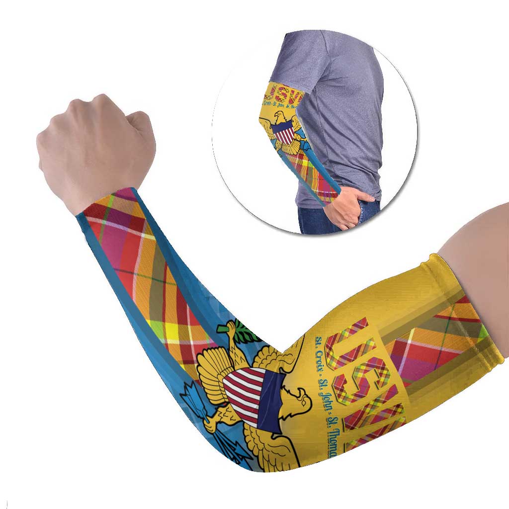 US Virgin Islands Arm Sleeves Madras Pattern Gradient Style - Wonder Print Shop