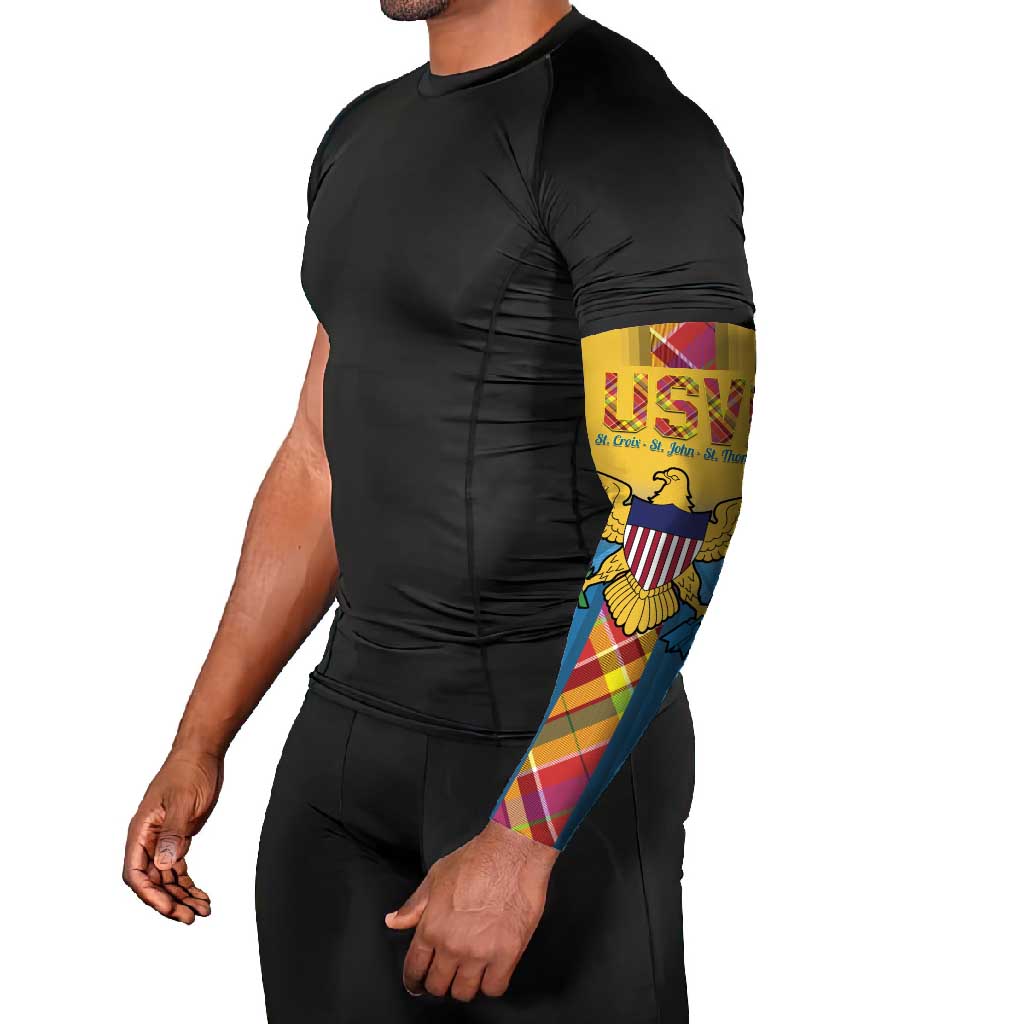 US Virgin Islands Arm Sleeves Madras Pattern Gradient Style - Wonder Print Shop