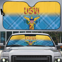 US Virgin Islands Auto Sun Shade Madras Pattern Gradient Style - Wonder Print Shop