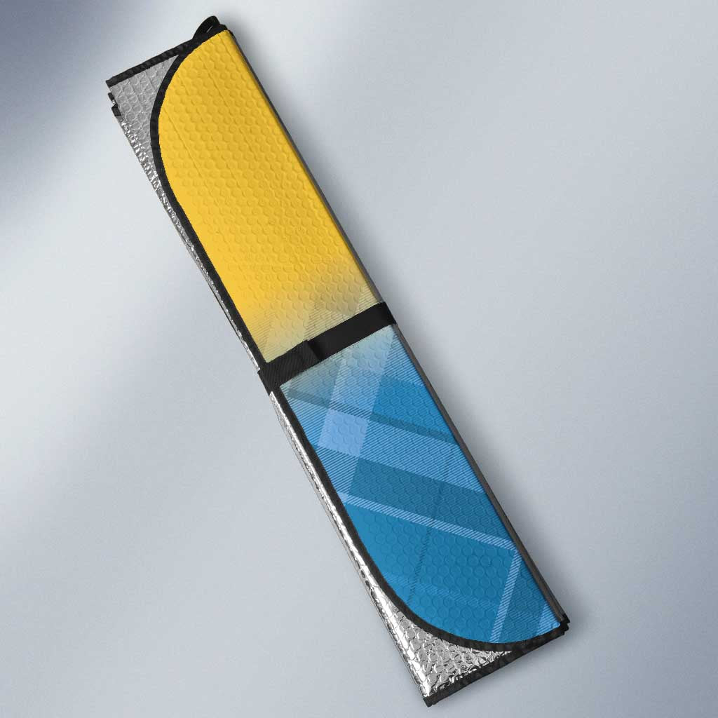 US Virgin Islands Auto Sun Shade Madras Pattern Gradient Style - Wonder Print Shop