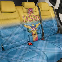 US Virgin Islands Back Car Seat Cover Madras Pattern Gradient Style - Wonder Print Shop