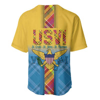 US Virgin Islands Baseball Jersey Madras Pattern Gradient Style - Wonder Print Shop