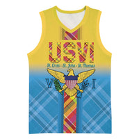 US Virgin Islands Basketball Jersey Madras Pattern Gradient Style - Wonder Print Shop