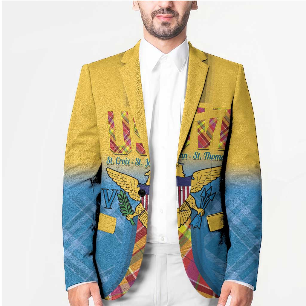 US Virgin Islands Blazer Madras Pattern Gradient Style - Wonder Print Shop