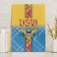 US Virgin Islands Canvas Wall Art Madras Pattern Gradient Style - Wonder Print Shop