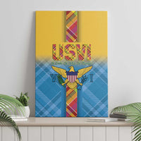 US Virgin Islands Canvas Wall Art Madras Pattern Gradient Style - Wonder Print Shop