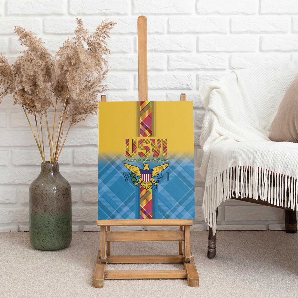 US Virgin Islands Canvas Wall Art Madras Pattern Gradient Style - Wonder Print Shop